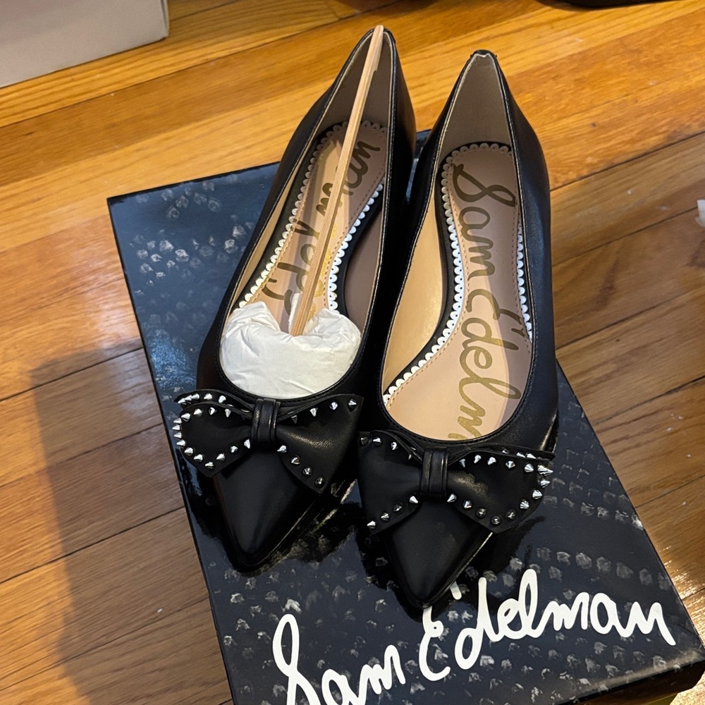 Sam Edelman Black Flat with Bow and Studs